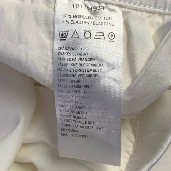 MASAI Size XL White Cotton Blend Elastic Waistband Ankle Zip Casual Pants - Picture 5 of 5